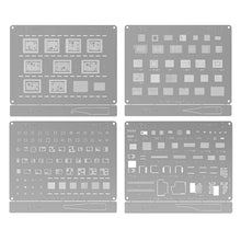 2UUL BG01 ABCD CPU rework reparatie BGA reballing stencil voor iPhone 8 - 16 Pro Max 4 stuks in één set