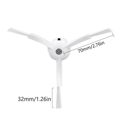 3 - armige zijborstel voor Roborock Serie Q5 Pro / Roborock Serie Q8 Max wit HQ 2 stuks in één set