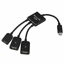 3 in 1 Micro USB (Male) naar Dual USB 2.0 (Female)/Micro USB (Female) Host OTG Adapter Kabel