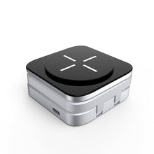 3 in 1 opvouwbare magnetische draadloze oplader standaard voor iPhone/Apple Watch/AirPods zilver CE - gecertificeerd