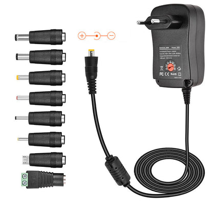 30W 3 - 12V verstelbare uitgangsvoeding met 8 selecteerbare adaptertips EU adapter