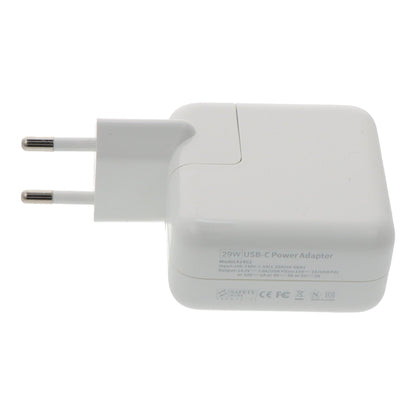 30W oplader met 2M dual USB - C kabel voor MacBook HQ Wit zonder logo EU plug