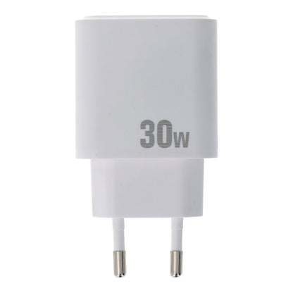 30W USB - C + QC3.0 + Lightning silicon carbide SiC PD snellader voor Android/iOS EU - plug wit