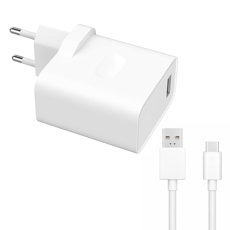 30W USB oplader met 1M USB - C kabel voor Oppo OEM Wit
