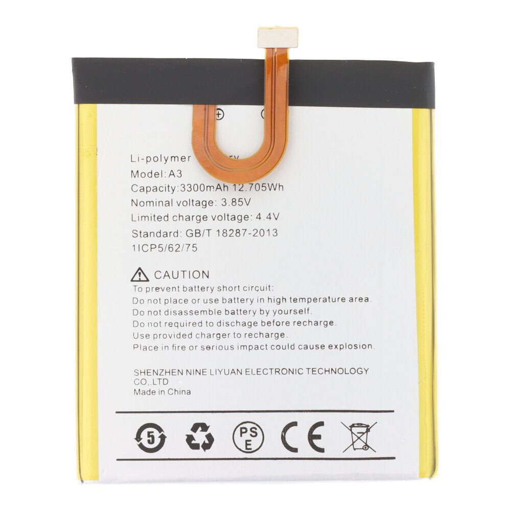3300mAh batterij + plaklaag voor UMIDIGI A3/A3 pro OEM zonder logo