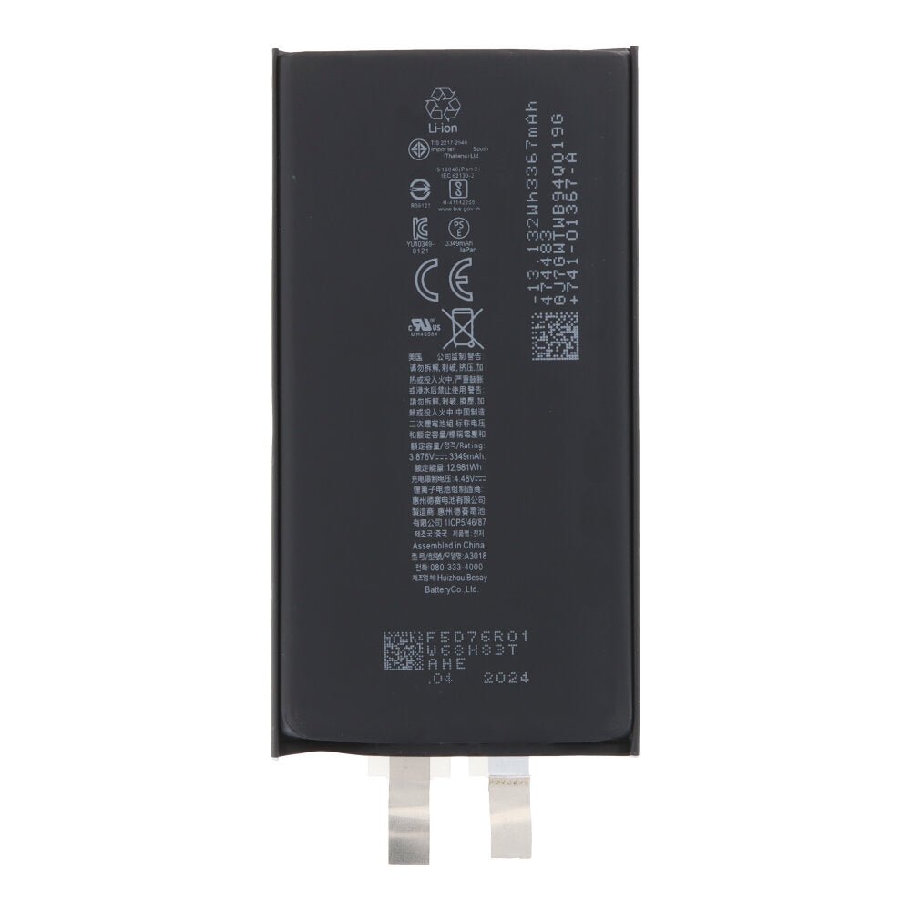 3349mAh batterijcel + batterij plaklaag voor iPhone 15 OEM