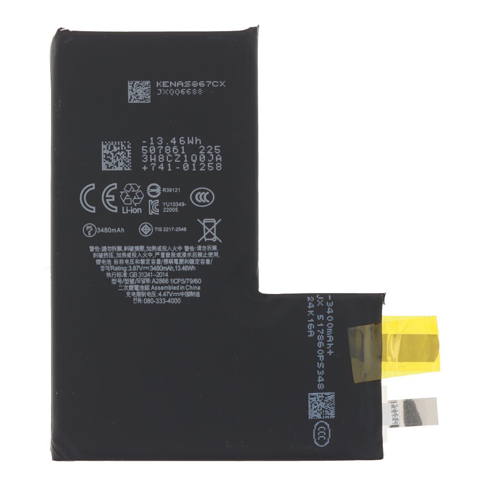 3480mAh batterij cel + batterij plaklaag voor iPhone 14 Pro HQ
