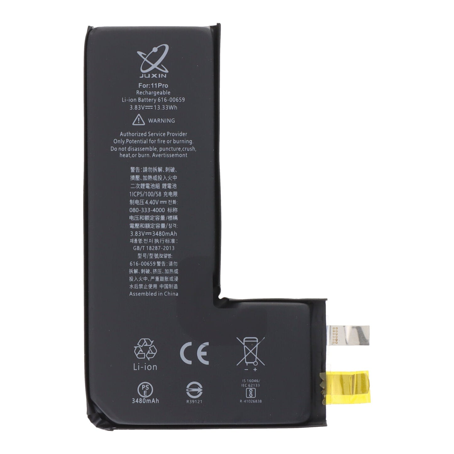 3480mAh batterijcel + batterij plaklaag voor iPhone 11 Pro HQ