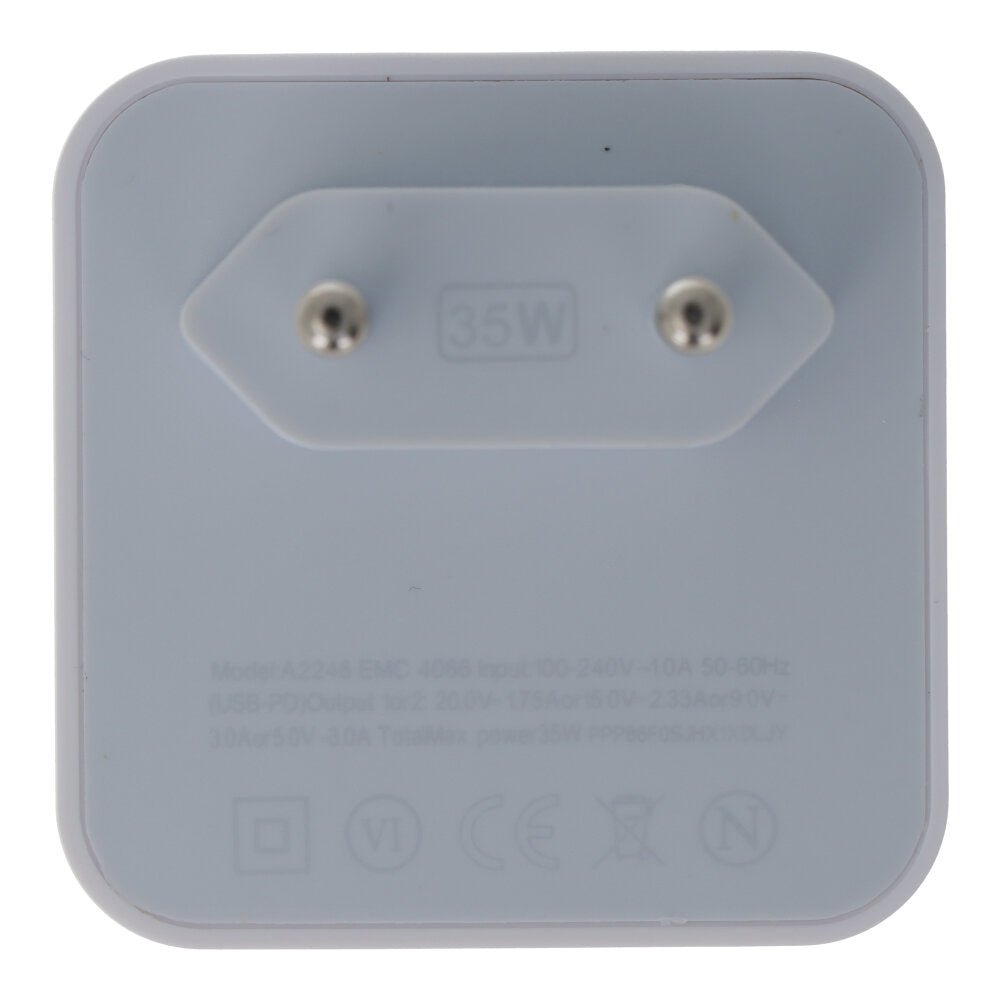 35W Dual USB - C Poort Compacte Power Adapter met Verpakking HQ Wit EU Plug