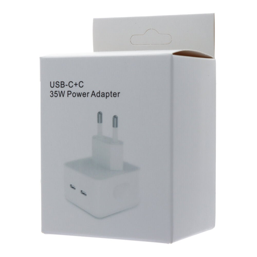 35W Dual USB - C Poort Compacte Power Adapter met Verpakking HQ Wit EU Plug