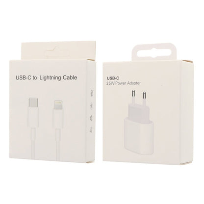 35W USB - C poort oplader met 1M USB - C naar Lightning kabel voor iPhone 14 serie Wit OEM EU stekker