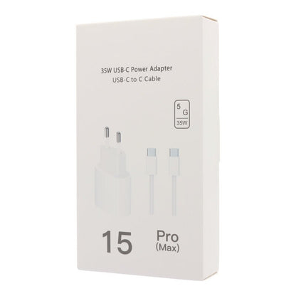 35W USB - C poort oplader met 1M USB - C naar USB - C kabel voor iPhone 15 Series EU stekker OEM