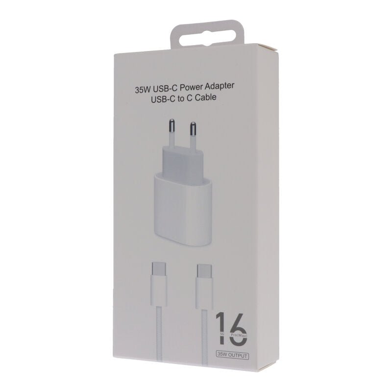 35W USB - C poort oplader met 1M USB - C naar USB - C kabel voor iPhone 16 serie EU stekker OEM