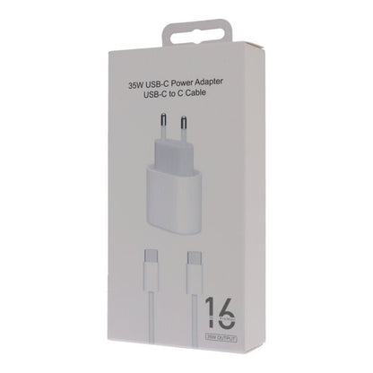 35W USB - C poort oplader met 1M USB - C naar USB - C kabel voor iPhone 16 serie EU stekker OEM