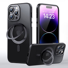 360° draaiende ringstand magnetische hoes voor iPhone 15 Pro zwart