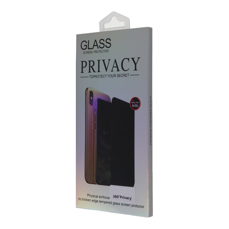 360° Privacy anti - glare full screen tempered glass screen protector voor iPhone 17 Pro zwart