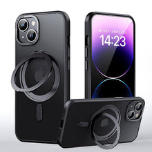 360° Rotatie Ring Stand Magnetische Hoes voor iPhone 15 Plus Zwart