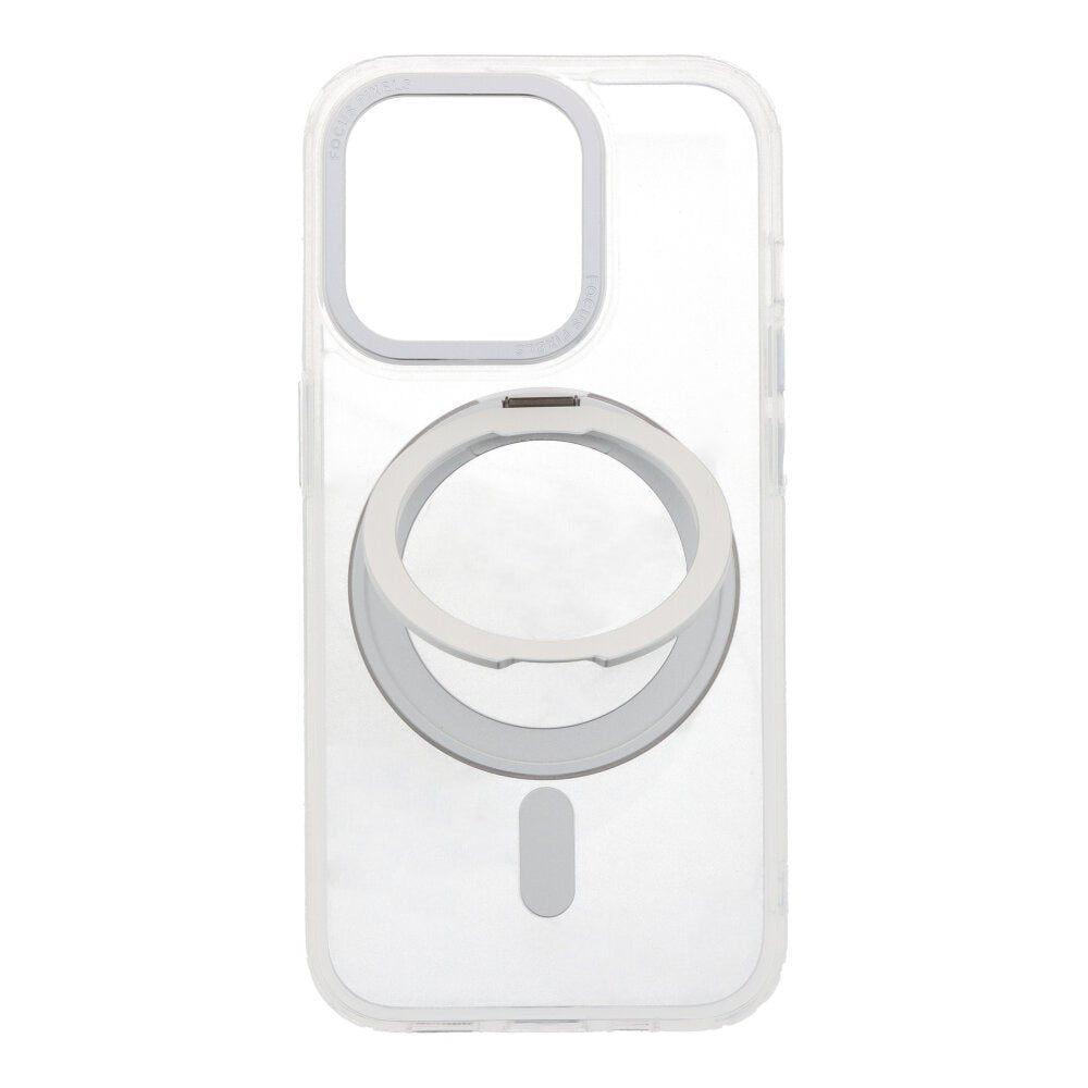360° roteerbare ringstand magnetische hoes voor iPhone 15 Pro transparant