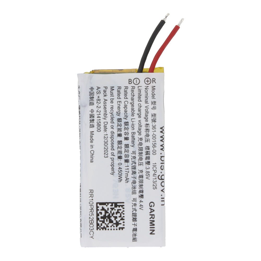 361 - 00156 - 00 117mAh batterij + plaklaag voor Garmin Vivoactive 5 OEM zonder logo
