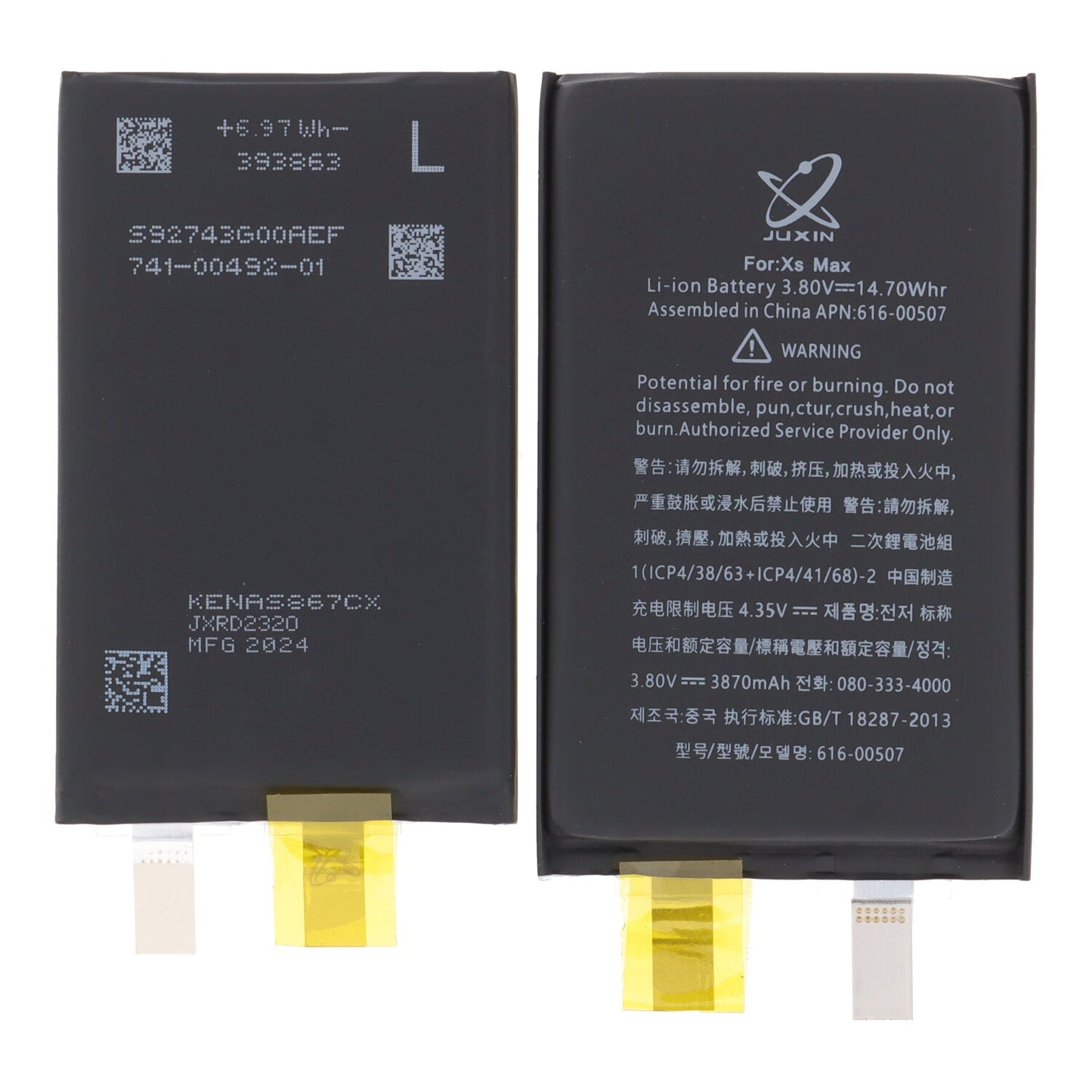 3870mAh batterijcel + batterij plaklaag voor iPhone XS Max HQ