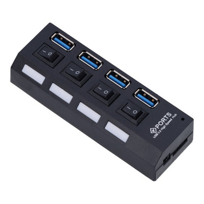 4 poorten hoge snelheid USB 3.0 hub met aan/uit schakelaar EU adapter