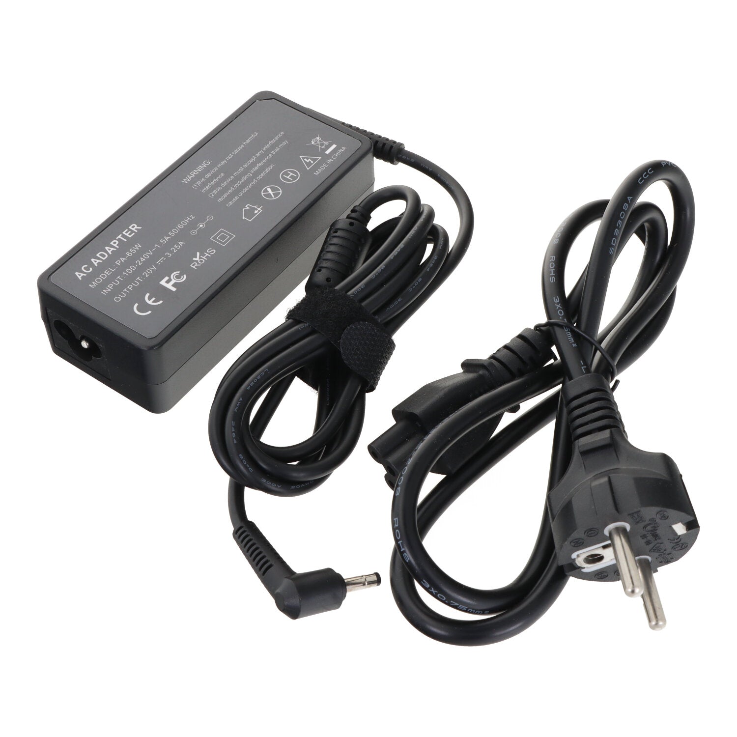 4.0*1.7mm 20V/3.25A/65W voedingsadapter met AC - kabel EU - plug