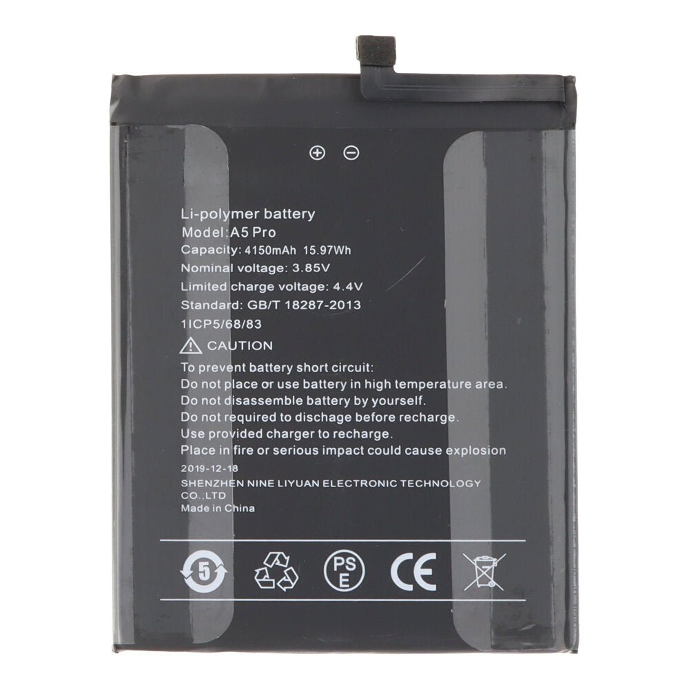 4150mAh batterij + batterij plaklaag voor UMIDIGI A5 Pro Origineel