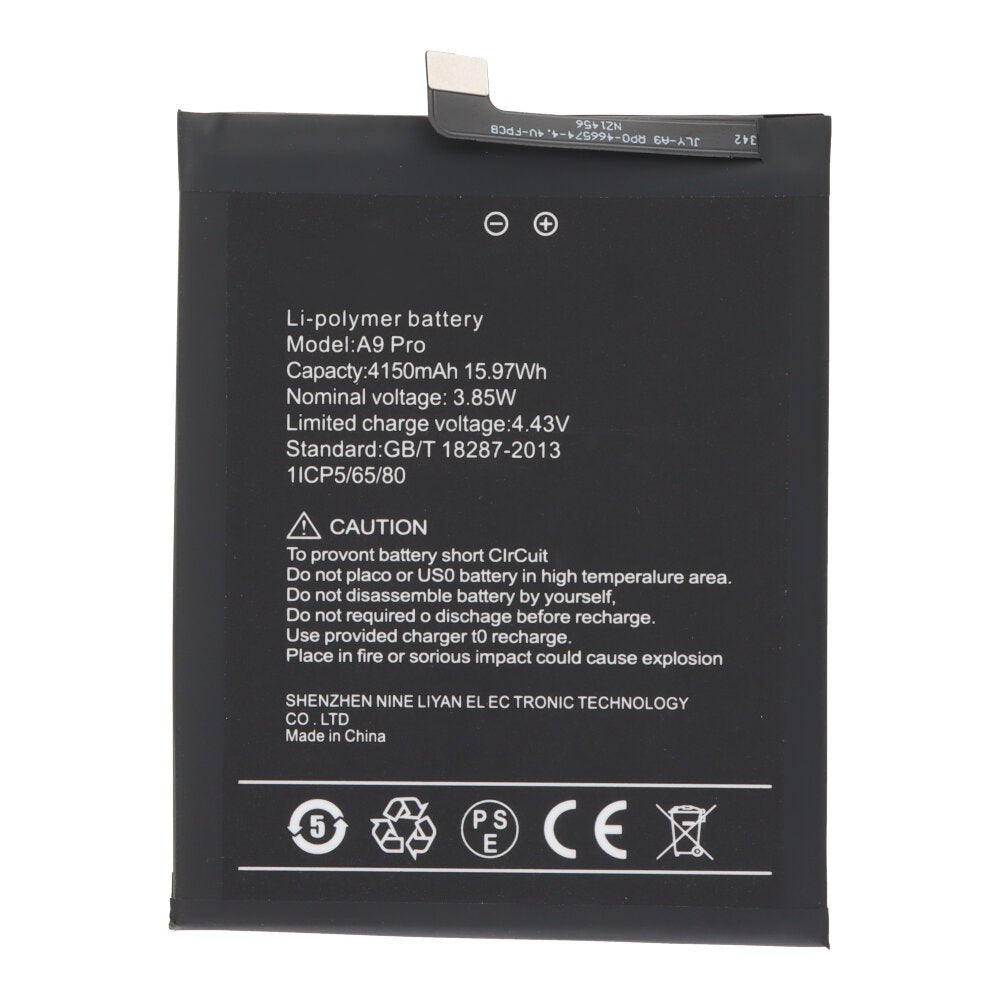 4150mAh batterij + batterij plaklaag voor UMIDIGI A9 Pro OEM - OEM Spares