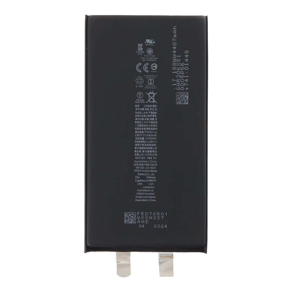 4383mAh Batterijcel + Plaklaag voor iPhone 15 Plus OEM