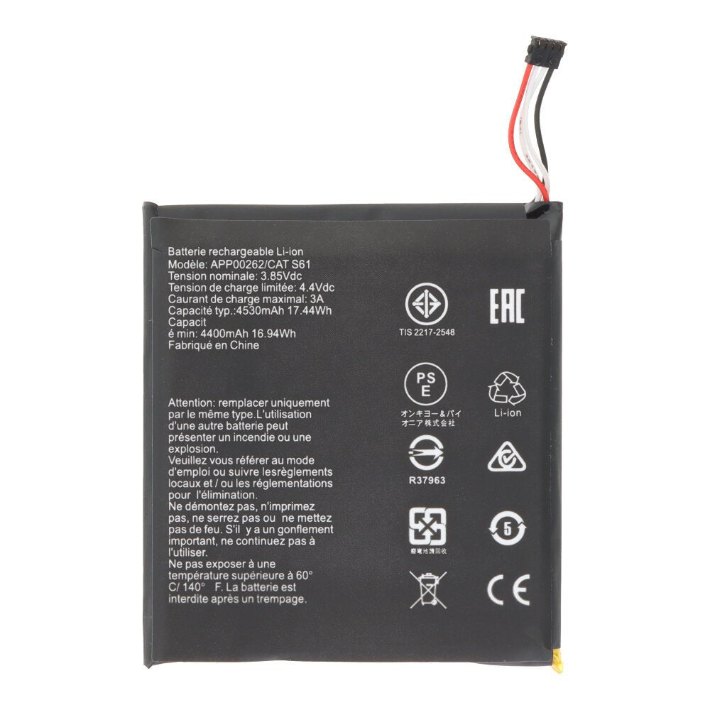 4400 mAh batterij + batterij plaklaag voor Cat S61 OEM zonder logo