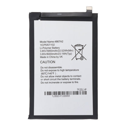 4867A2 6000mAh batterij + batterij plaklaag voor Wiko Power U20/U30 Origineel zonder logo