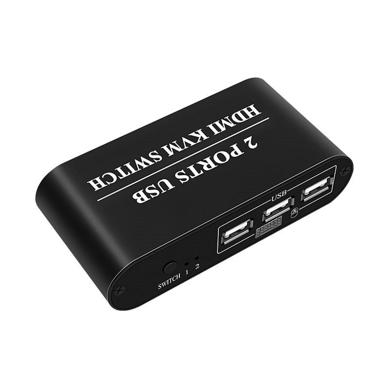 4K HDMI 2 in 1 out KVM switch gedeeld toetsenbord / muis zwart