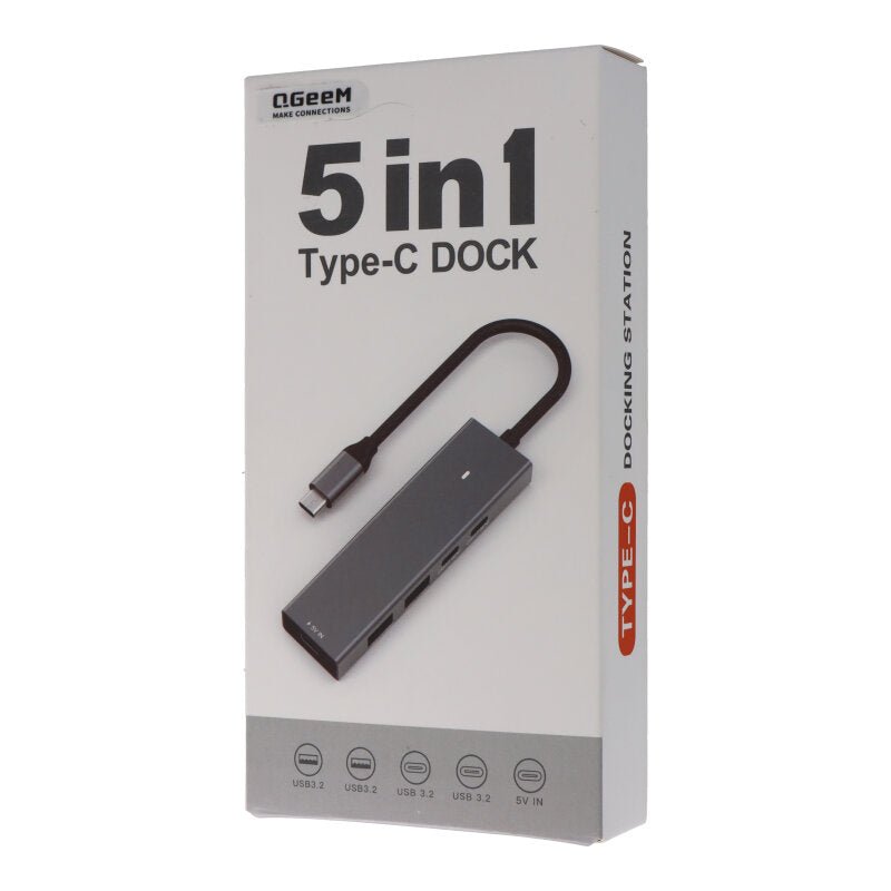 5 poorten USB - C naar 10Gbps 3.2 Gen2 USB - C*4 + DC 5V/3A/15W aluminium hub adapter