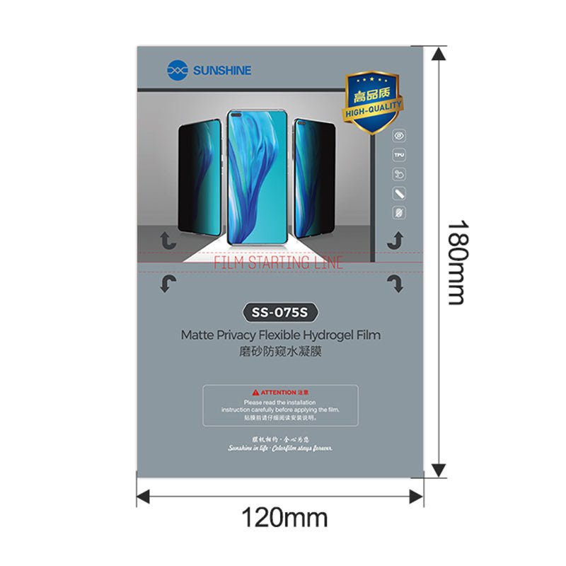 50 stuks Sunshine SS - 075S hoge kwaliteit matte anti - gluur hydrogel film voor telefoonscherm