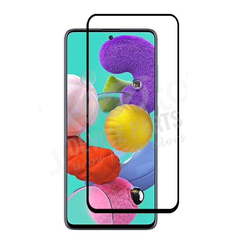 5D cold carving full screen tempered glass screen protector voor Samsung Galaxy A51/A51 5G black