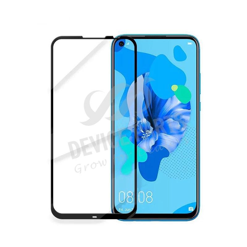 5D Cold Carving Full Screen Tempered Glass voor Huawei P20 lite 2019 Zwart