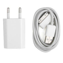 5V 1A USB lader met iPhone 4/4S oplaadkabel zonder logo voor iPhone Wit EU stekker
