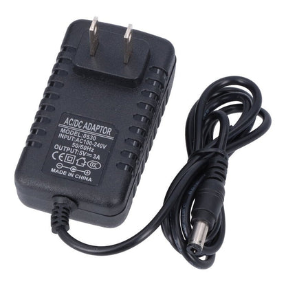 5V 3A 5.5*2.5mm oplader US stekker met 1M DC kabel zwart