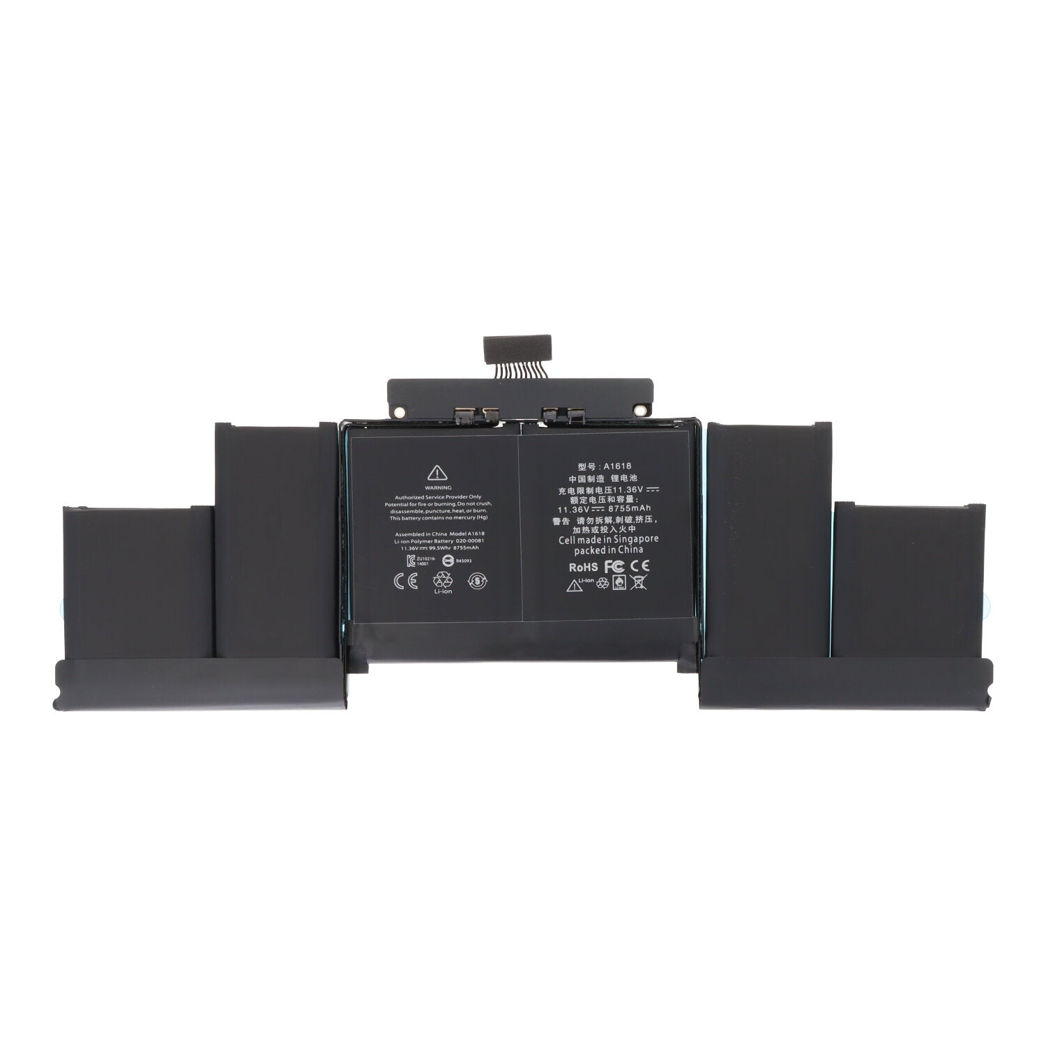 A1618 batterij + plaklaag voor MacBook Retina Pro 15.4" A1398 2015 OEM zonder Logo