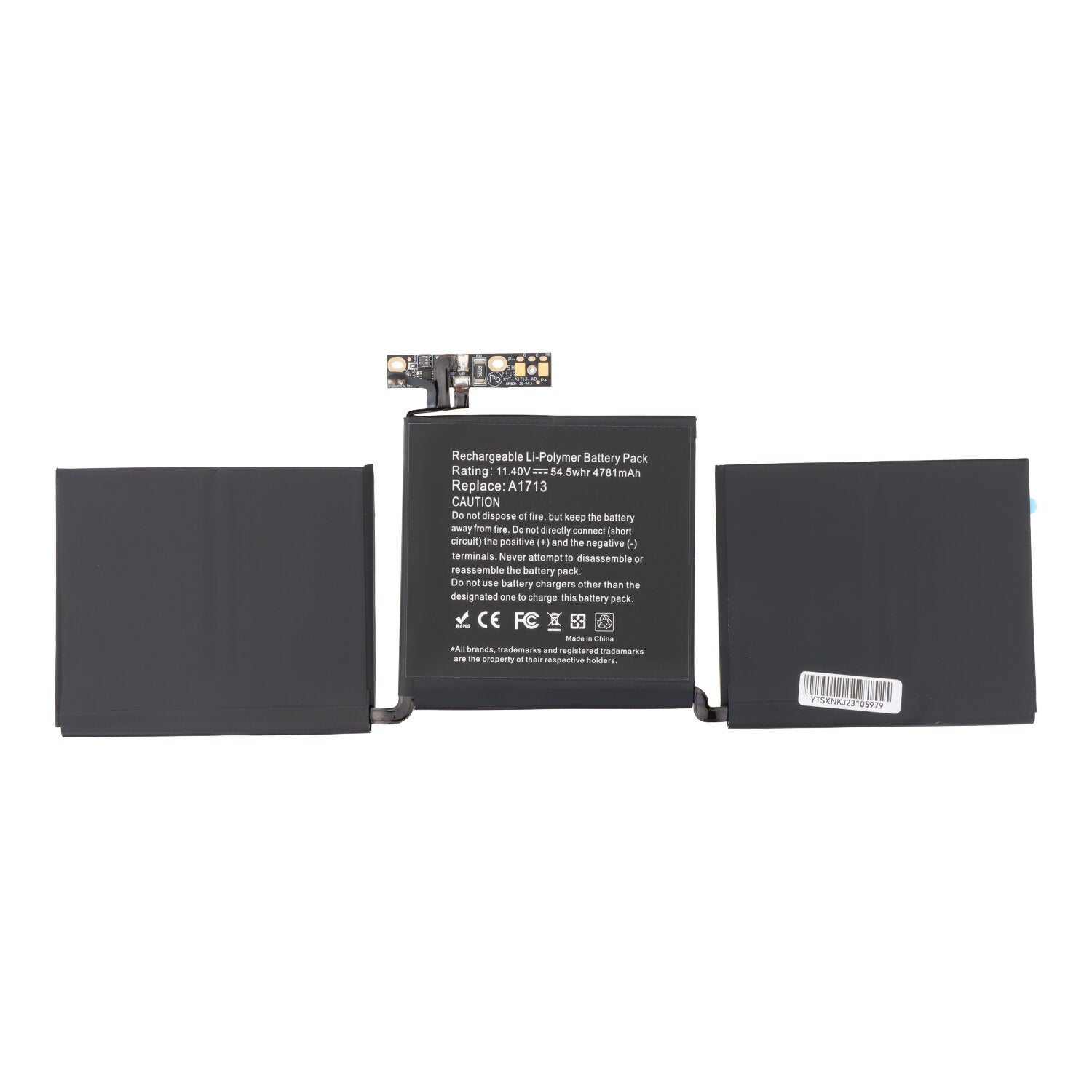 A1713 batterij + batterij plaklaag voor MacBook Pro 13.3" A1708 2016 OEM zonder logo