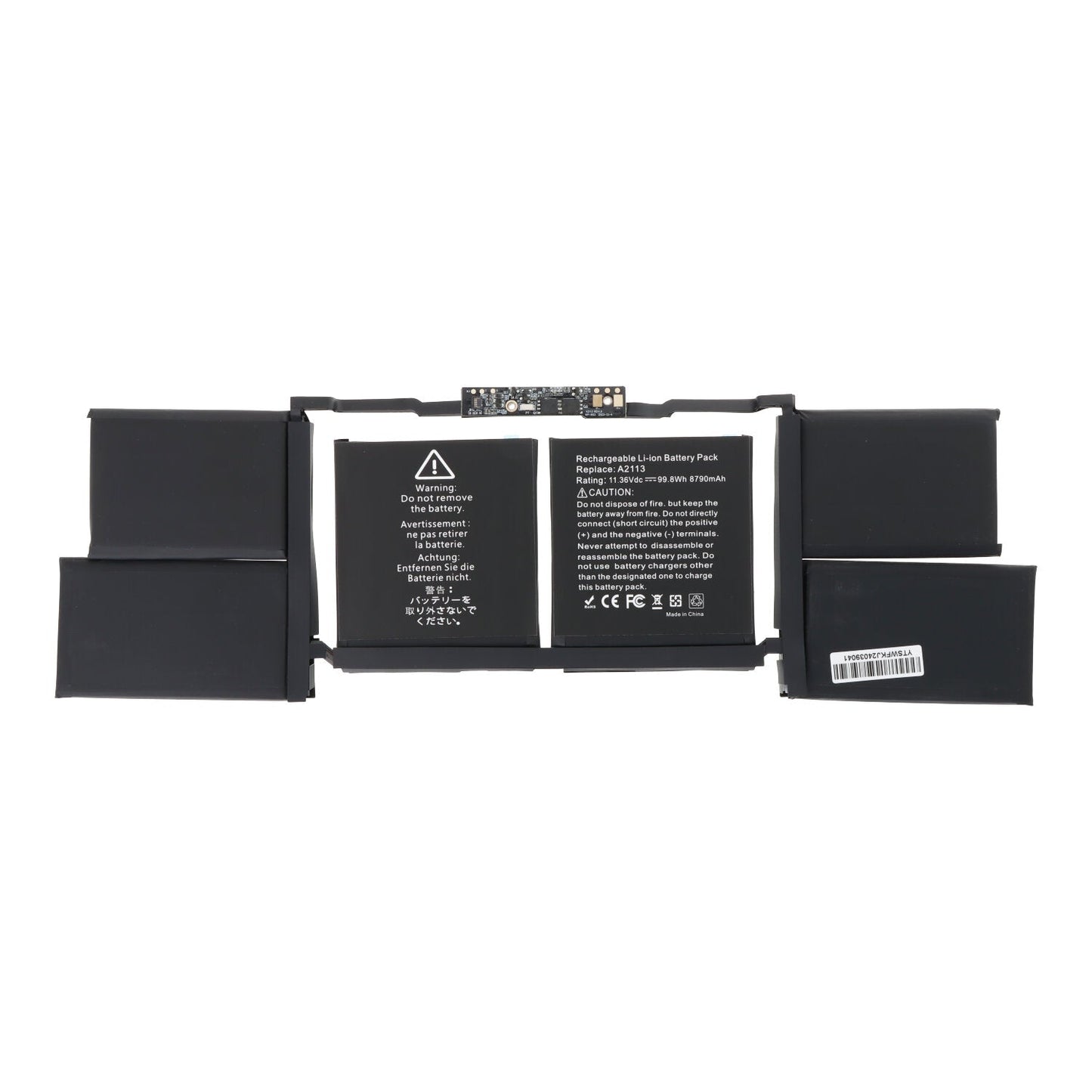 A2113 batterij + batterij plaklaag voor Macbook Pro 16" 2019 A2141 OEM zonder logo