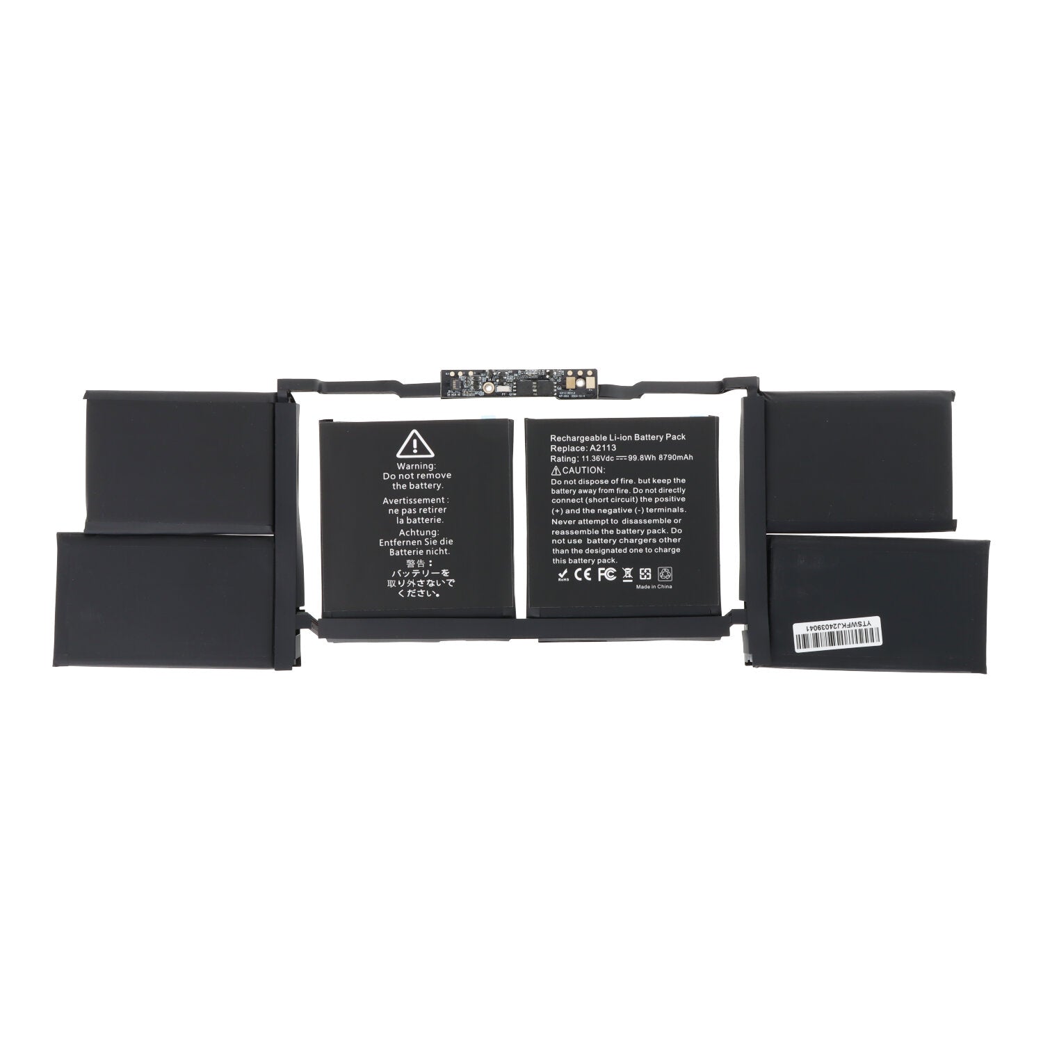 A2113 batterij + batterij plaklaag voor Macbook Pro 16" 2019 A2141 OEM zonder logo