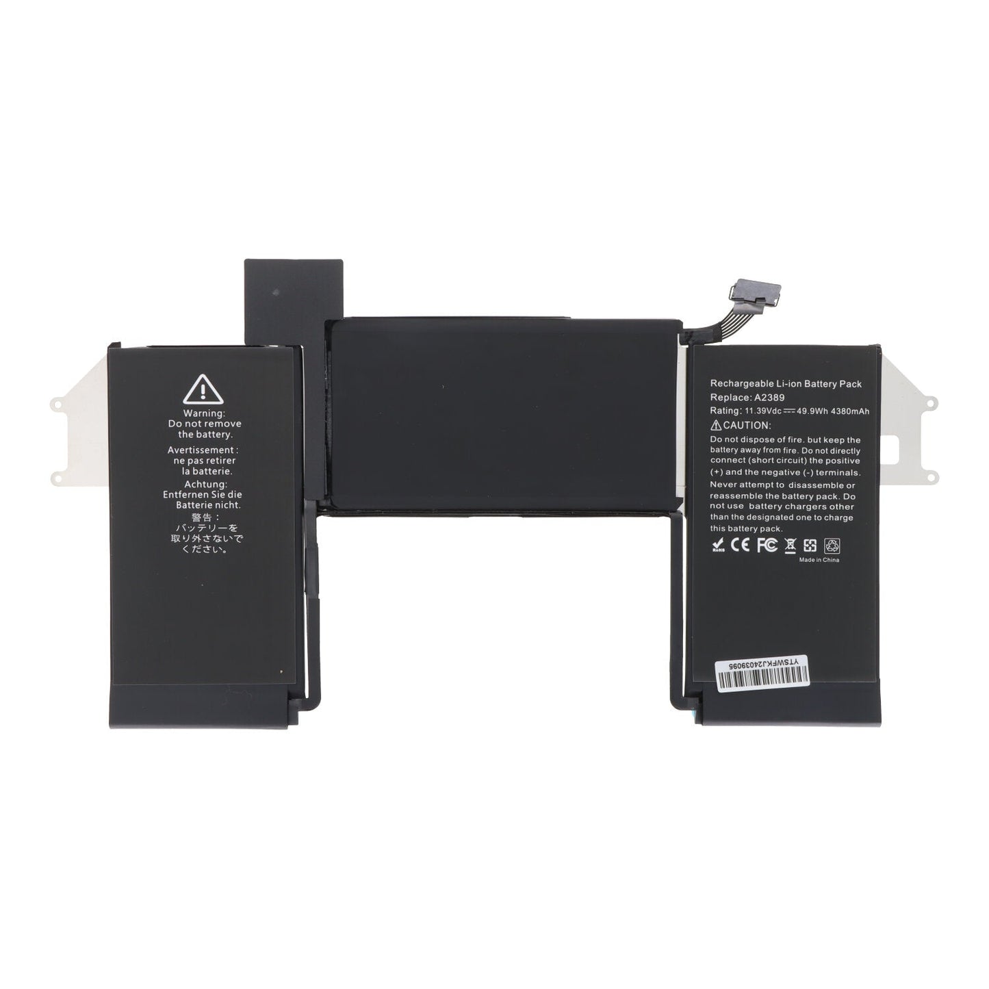 A2389 batterij + batterij plaklaag voor Macbook Air 13.3" M1 A2337 2020 OEM