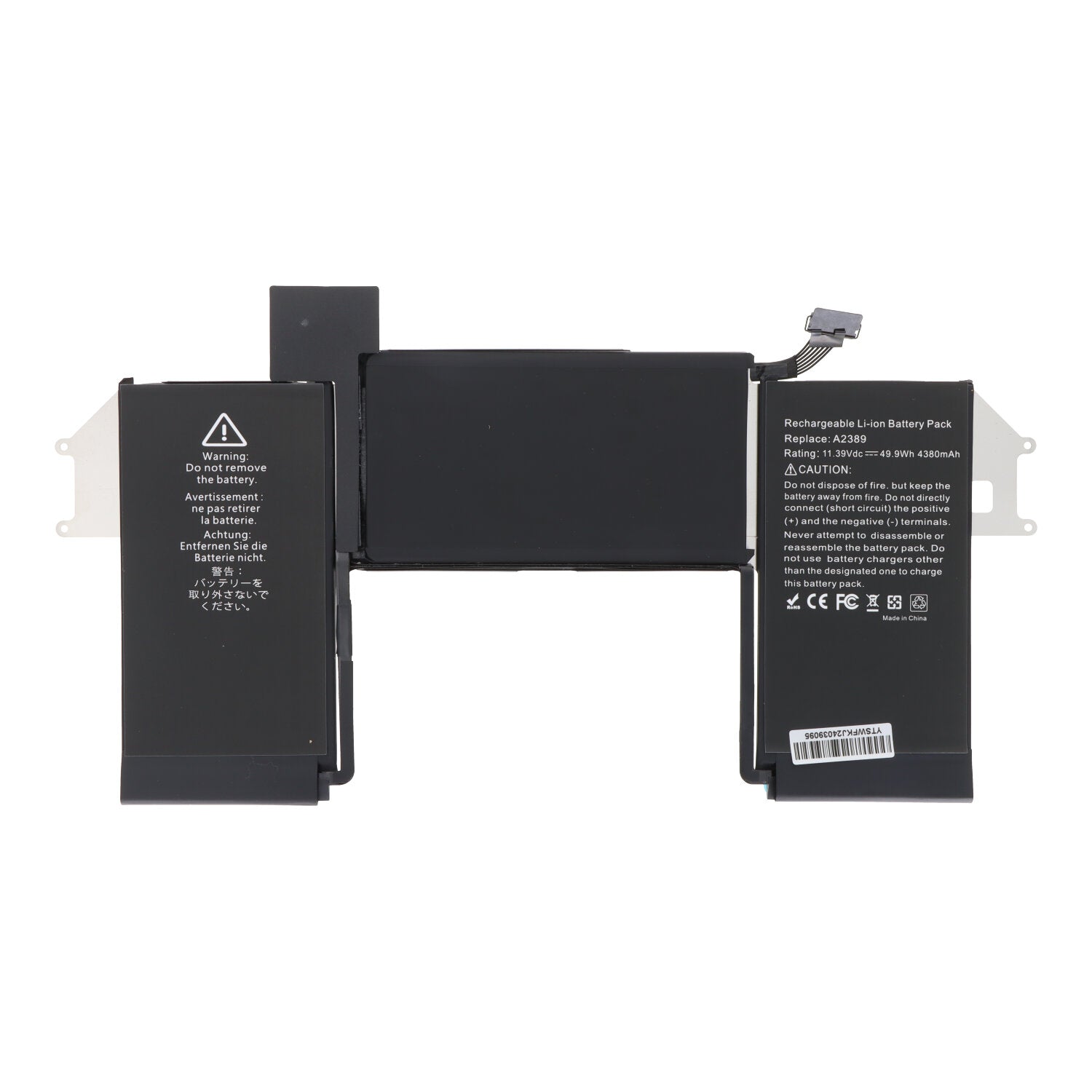 A2389 batterij + batterij plaklaag voor Macbook Air 13.3" M1 A2337 2020 OEM