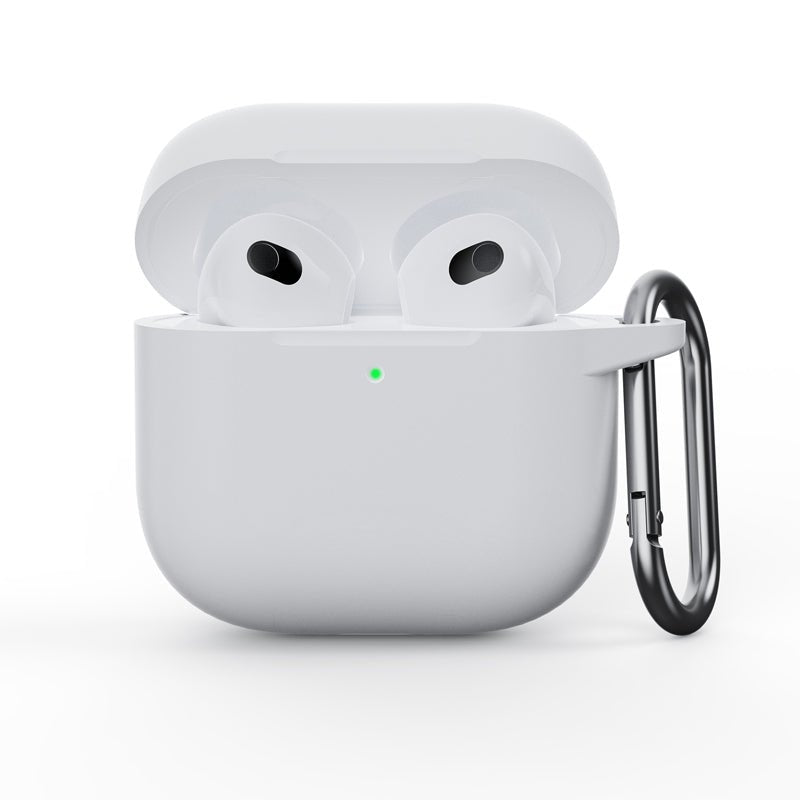 Anti - drop stofdichte siliconen beschermhoes voor AirPods 4 wit