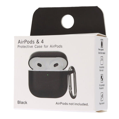 Anti - drop stofdichte siliconen beschermhoes voor AirPods 4 zwart