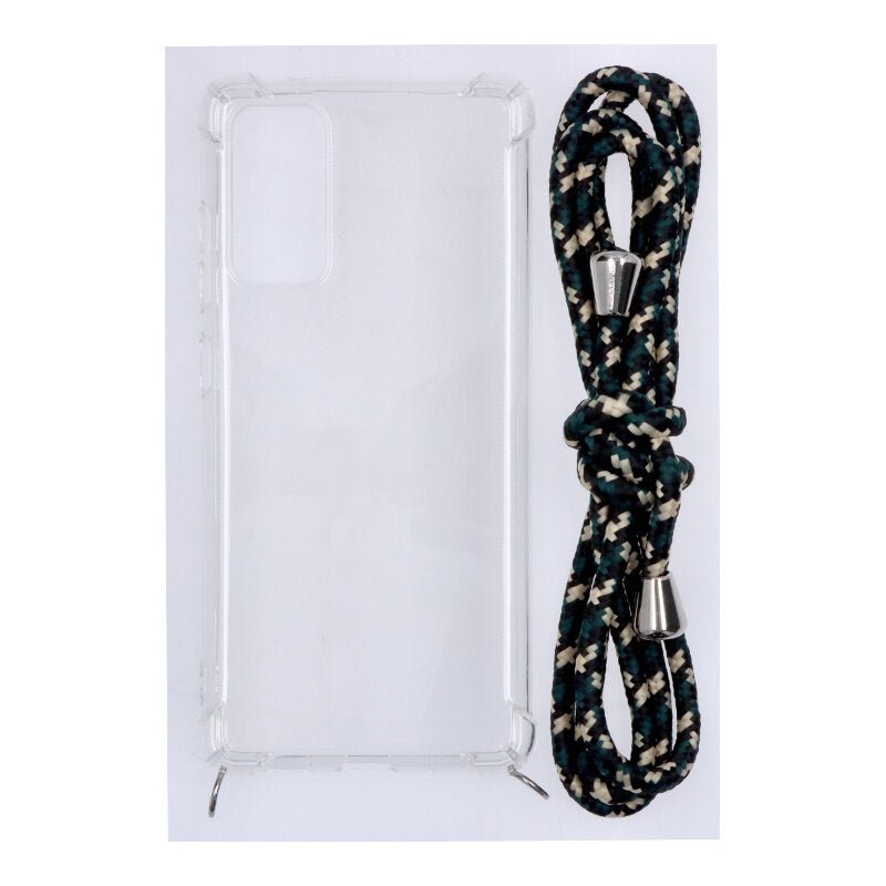 Anti - shock TPU hoesje met groene lanyard voor Samsung Galaxy S20 FE/S20 FE 5G transparant