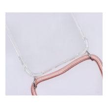 Anti - shock TPU hoesje met roze lanyard voor iPhone 12 Mini transparant