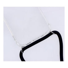 Anti - shock tpu hoesje met zwarte lanyard voor iPhone 12 Mini transparant