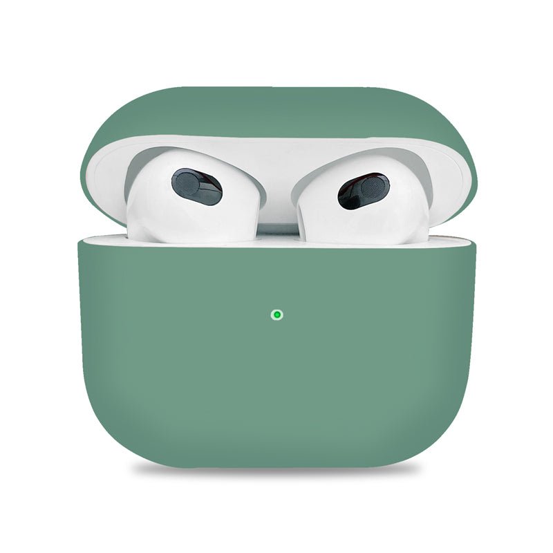 Anti - val stofdichte siliconen hoesje voor AirPods 3 oranje lichtgroen